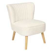 Mobilibrico - Fauteuil Bouclette Erika Blanc Home Deco Factory