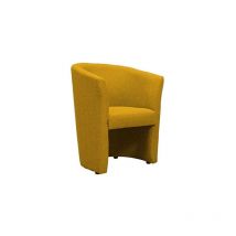 Meubletmoi - Fauteuil cabriolet rond en tissu jaune moutarde - cabri