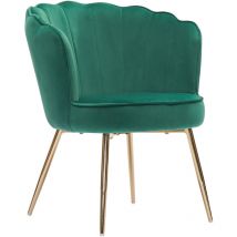 Baïta - Fauteuil callista en velours vert sapin avec pieds doré
