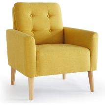 Meerveil - Fauteuil relax fauteuil scandinave fauteuil lounge 72x72x81cm Jaune Mondeer