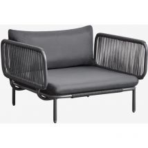 Sklum - Fauteuil canapé de jardin modulable Roubly Gris Graphite