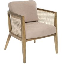 Atmosphera Créateur D'intérieur - Fauteuil Cannage Koza Taupe Atmosphera