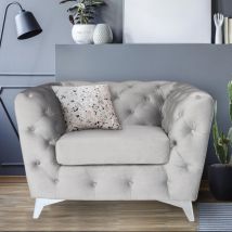 Cotecosy - Fauteuil Cantaro Velours Argent