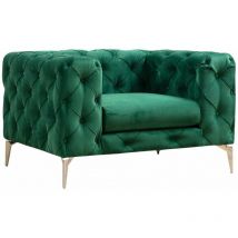 Cotecosy - Fauteuil en velours capitonné Como