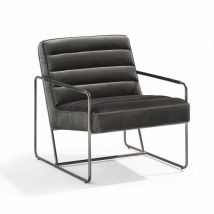 Fauteuil capitonné en velours vert gris