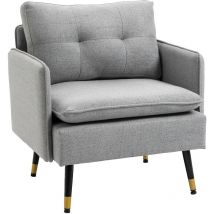MH - Fauteuil capitonné rubi gris