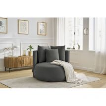 BOBOCHIC - Fauteuil CESAR velours Gris clair