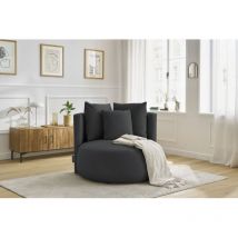 BOBOCHIC - Fauteuil CESAR velours Gris foncé