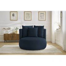 BOBOCHIC - Fauteuil CESAR velours Bleu
