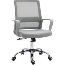 Vinsetto Fauteuil chaise de bureau ergonomique hauteur réglable pivotante 360° revêtement maille gris