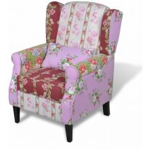 Helloshop26 - Fauteuil chaise siège lounge design club sofa salon avec de patchwork tissu