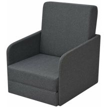 Helloshop26 - Fauteuil chaise siège lounge design club sofa salon ' convertible 595 x 72 x 725 cm tissu gris foncé
