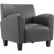 Helloshop26 - Fauteuil chaise siège lounge design club sofa salon gris synthétique