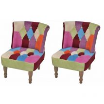 Fauteuil chaise siège lounge design club sofa salon sans accoudoirs avec de patchwork 2 pcs tissu