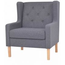 Fauteuil chaise siège lounge design club sofa salon tissu gris