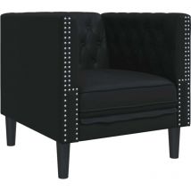 Vidaxl - Fauteuil Chesterfield noir similicuir