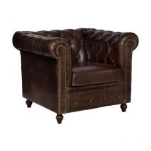 Fauteuil Chesterfield "Deep Soul" 93cm Marron
