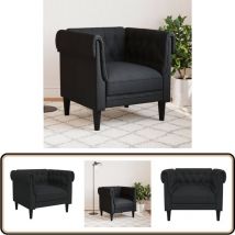 Fauteuil Chesterfield noir tissu - Fauteuil Chesterfield - Fauteuils Confortables - Canapé Design - Meuble Salon - Décoration Intérieur