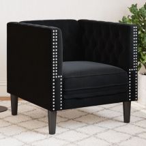Torana - Fauteuil Chesterfield noir velours