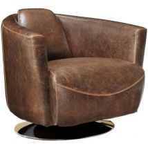 Vente-unique - Fauteuil club 100% cuir vieilli florentin