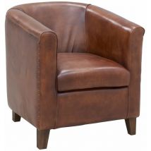 Aubry Gaspard - Fauteuil club en cuir de buffle
