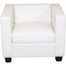 Mendler - Fauteuil Club / Lounge Lille, 86x75x70cm, simili-cuir, blanc