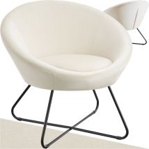 Tectake - Fauteuil cocktail rembourré avec revêtement bouclé ou en velours Dossier rond