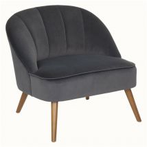 Atmosphera Créateur D'intérieur - Fauteuil Naova velours gris