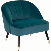 Atmosphera Créateur D'intérieur - Fauteuil Naova en velours bleu canard