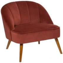 Atmosphera Créateur D'intérieur - Fauteuil Naova velours rose terracotta