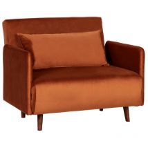 Drawer - Fauteuil convertible en velours - Rouille - belushi