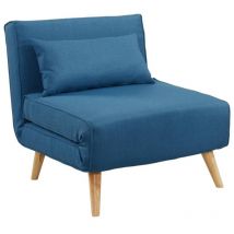 Vente-unique - Fauteuil convertible posio en tissu - Bleu