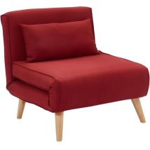 Vente-unique - Fauteuil convertible posio en tissu - Rouge
