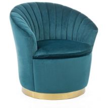 Bizzotto - Poltrona à coquille Gilles effet velours