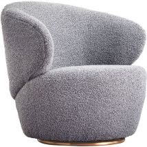 Oviala - Fauteuil cosy en bouclette gris