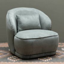 Chehoma - Fauteuil côtelé vert Nasrine 78x81x74cm
