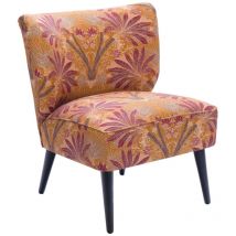 Hellin - Fauteuil crapaud en tissu orange à motifs - ranchi