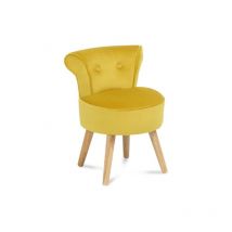 Idmarket - Fauteuil crapaud en velours jaune