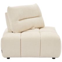 Vente-unique - Fauteuil d'angle dossier avance-recule en tissu texturé beige apoliu