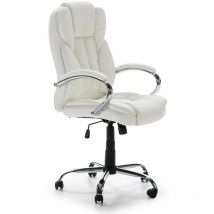 Vs Venta-stock - Fauteuil de Bureau à Hauteur réglable et inclinable Nixon Similicuir Blanc
