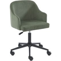 Baïta - Fauteuil barnabe en velours côtelé vert