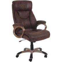 Fauteuil de bureau Dallas, fauteuil pivotant, charge 150kg, aspect daim, taupe