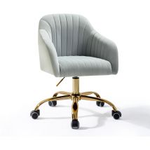 Hulala Home - Fauteuil de Bureau en Velours, Siège Ergonomique d'Ordinateur Moderne et Mignonne, Hauteur Réglable, Chaise de Vanité pour Femmes