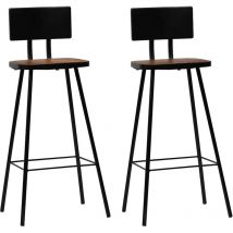 Nova - fimei Tabourets de bar 2 pcs Bois massif de récupération