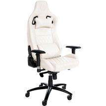 CLP - Fauteuil de bureau Gamer Keren en véritable cuir Blanc