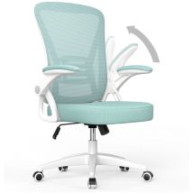 Naspaluro - Fauteuil de Bureau Ergonomique Siège - Fauteuil avec accoudoir rabattable à 90° - Support lombaire - Réglable en hauteur Vert