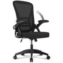 Naspaluro - Fauteuil de Bureau Ergonomique Siège - Fauteuil avec accoudoir rabattable à 90° - Support lombaire - Réglable en hauteur