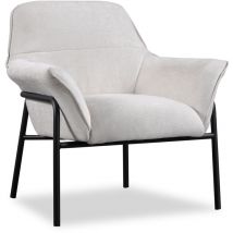 Parumm - Fauteuil de Bureau ou de Salon Rembourré Beige Udine Pärumm 80x84x90,5 cm Accoudoirs et Pieds en Métal