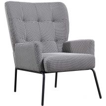 Parumm - Fauteuil de Bureau ou de Salon Rembourré Breda Pärumm Design Géométrique Écru et Noir 78x94x98 cm