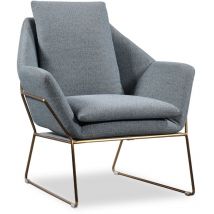 Parumm - Fauteuil de Bureau ou de Salon Rembourré Gris Tuy Pärumm 78x78x77 cm Accoudoirs et Pieds en Métal